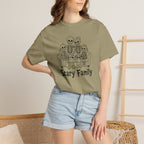 Scary Family Skeleton Tee — Halloween Orange Graphic T-Shirt