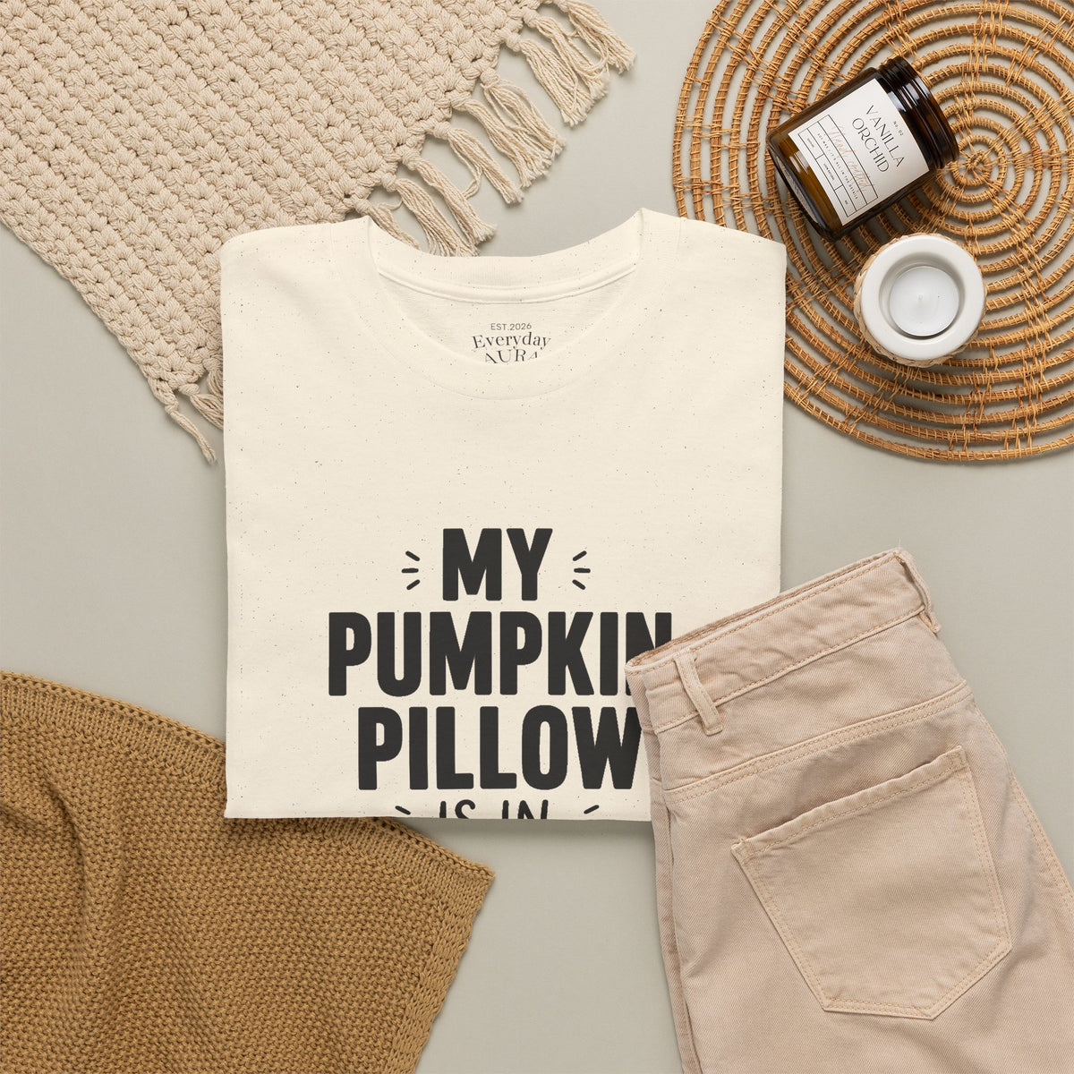 My Pumpkin Pillow Is In Charge T-Shirt — Cute Halloween Fall Graphic Tee