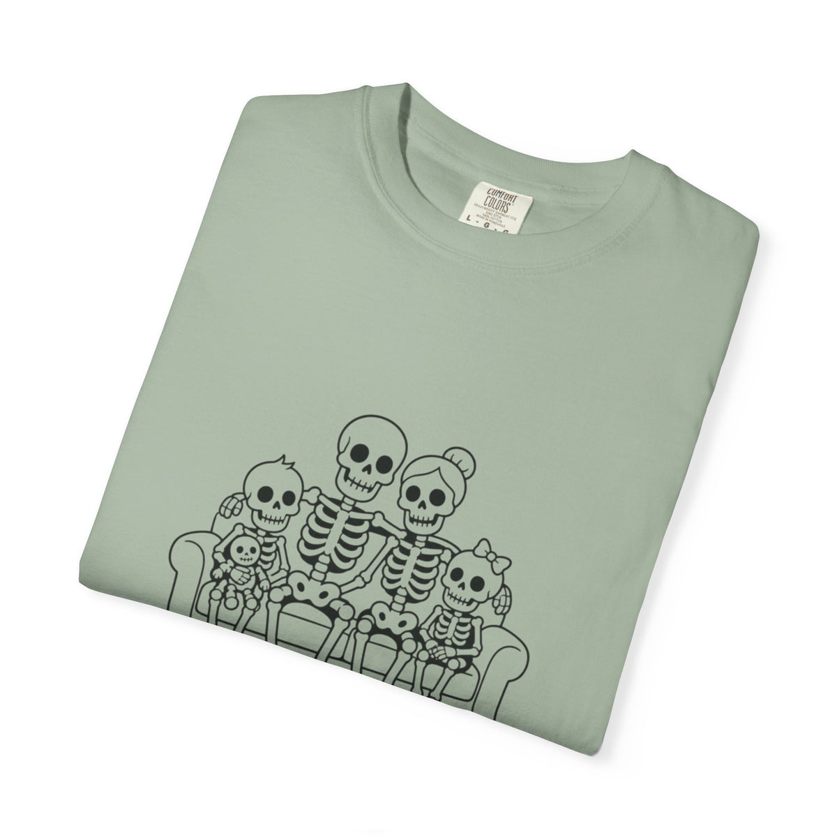 Scary Family Skeleton Tee — Halloween Orange Graphic T-Shirt