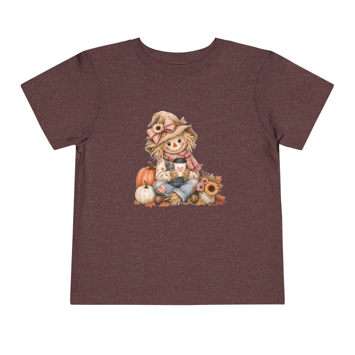 Toddler Tee — Autumn Scarecrow Pumpkin & Sunflower Fall Graphic