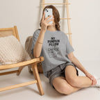 My Pumpkin Pillow Is In Charge T-Shirt — Cute Halloween Fall Graphic Tee