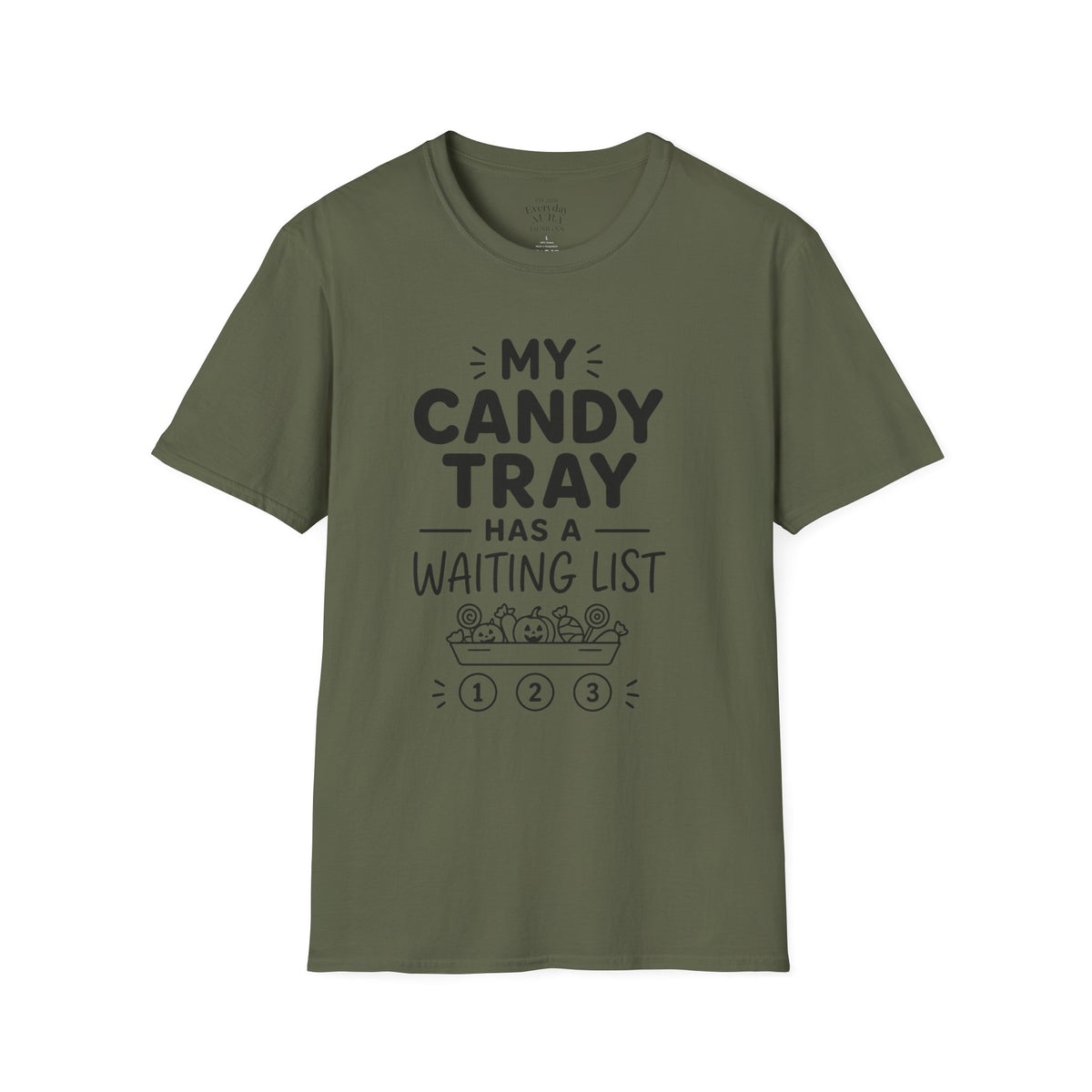 Candy Tray T-Shirt — "My Candy Tray Has a Waiting List" Halloween Candy Shirt