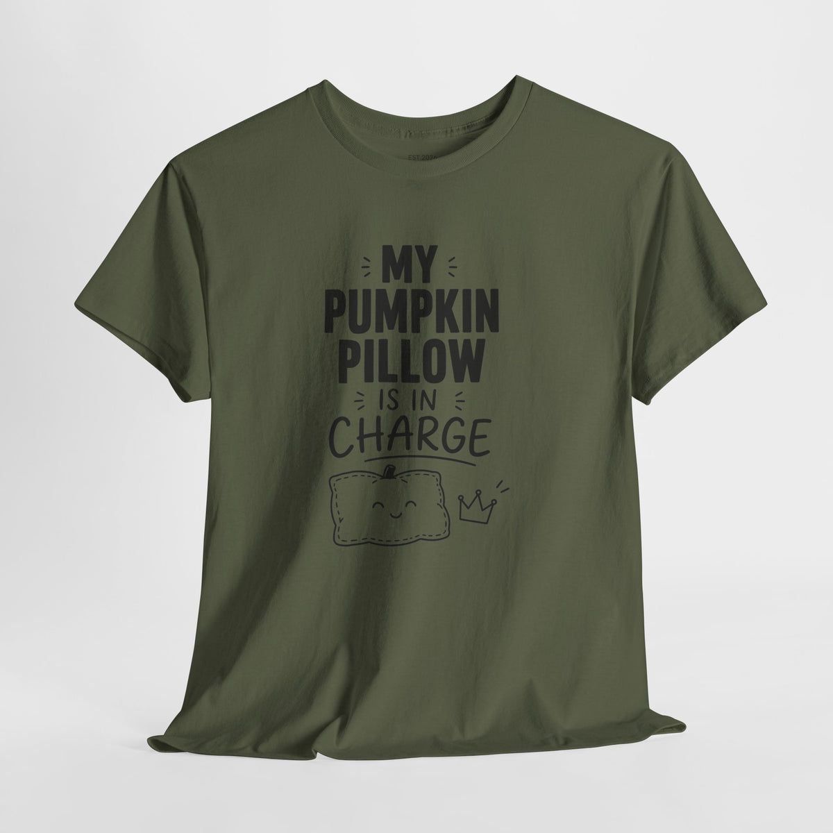 My Pumpkin Pillow Is In Charge T-Shirt — Cute Halloween Fall Graphic Tee