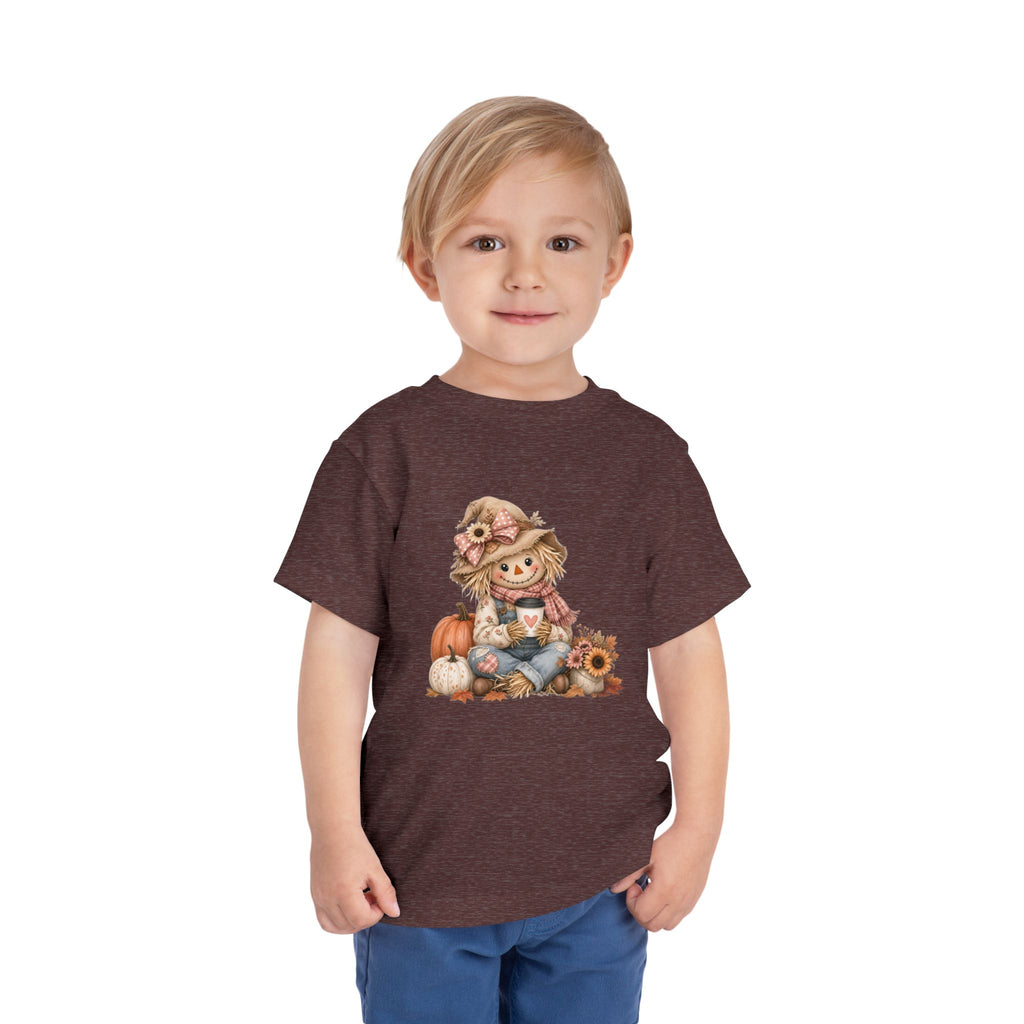 Toddler Tee — Autumn Scarecrow Pumpkin & Sunflower Fall Graphic