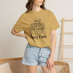 Scary Family Skeleton Tee — Halloween Orange Graphic T-Shirt