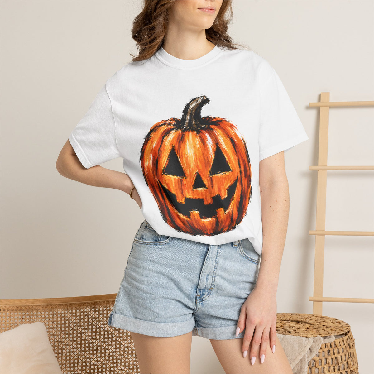 Halloween Jack-O'-Lantern T-Shirt — Vintage Pumpkin Graphic Tee