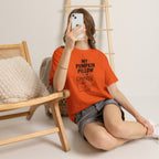 My Pumpkin Pillow Is In Charge T-Shirt — Cute Halloween Fall Graphic Tee