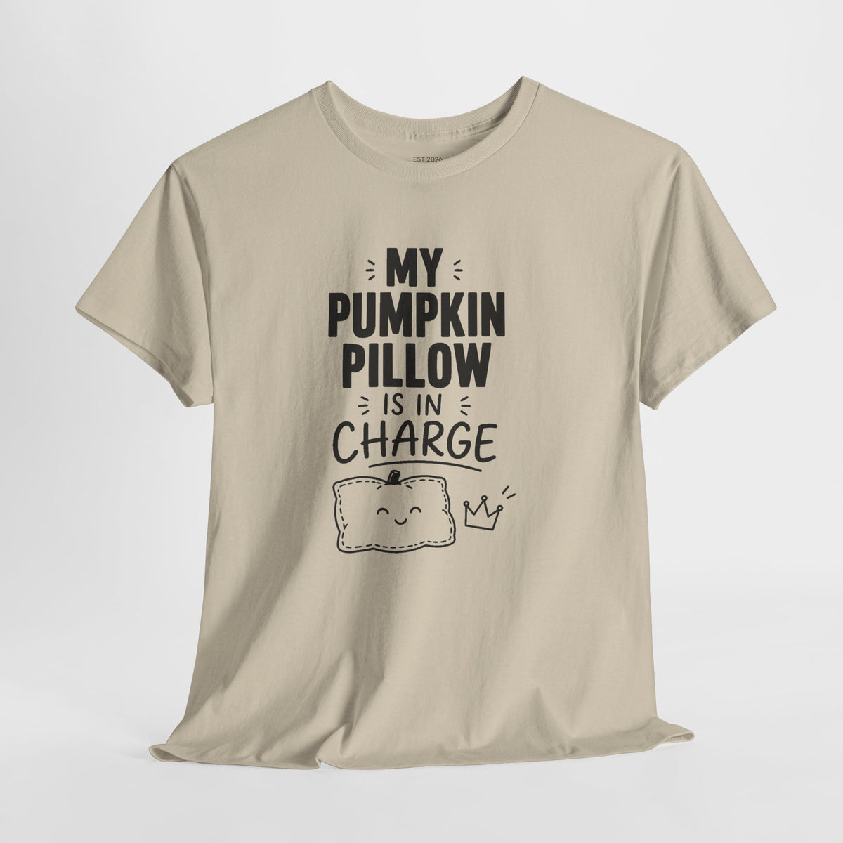My Pumpkin Pillow Is In Charge T-Shirt — Cute Halloween Fall Graphic Tee