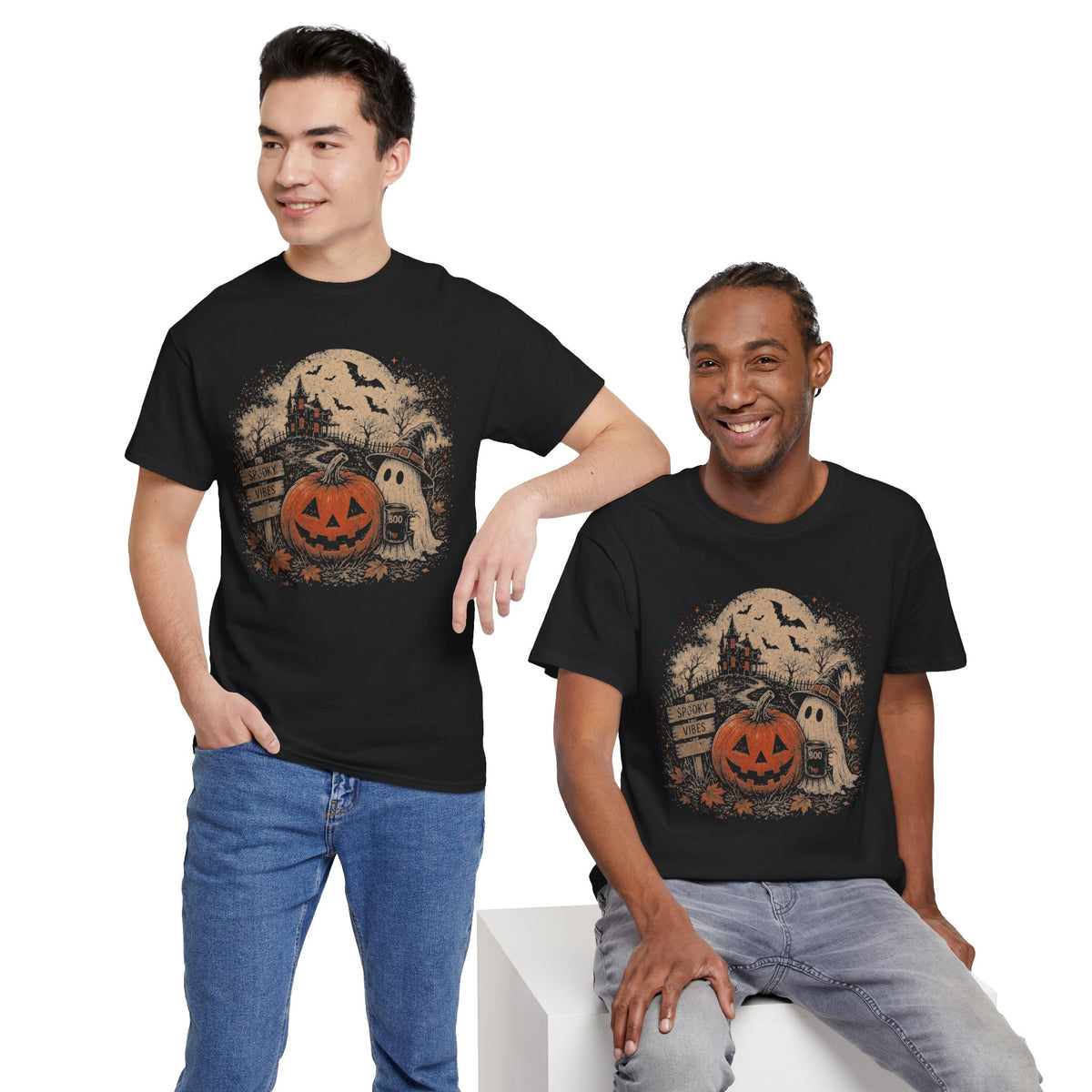 Vintage Halloween Pumpkin Ghost Tee