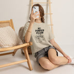 My Pumpkin Pillow Is In Charge T-Shirt — Cute Halloween Fall Graphic Tee