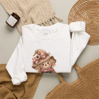 Fall Scarecrow Crewneck Sweatshirt — Cute Pumpkin & Sunflower Autumn Design
