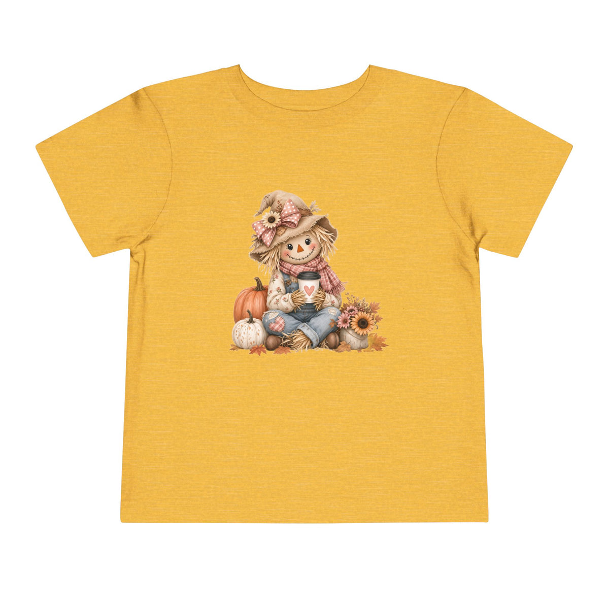 Toddler Tee — Autumn Scarecrow Pumpkin & Sunflower Fall Graphic