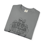 Scary Family Skeleton Tee — Halloween Orange Graphic T-Shirt