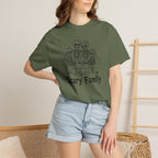 Scary Family Skeleton Tee — Halloween Orange Graphic T-Shirt