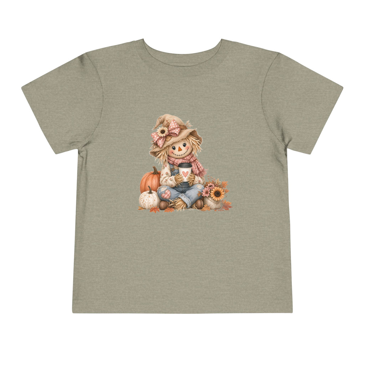 Toddler Tee — Autumn Scarecrow Pumpkin & Sunflower Fall Graphic