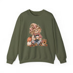Fall Scarecrow Crewneck Sweatshirt — Cute Pumpkin & Sunflower Autumn Design