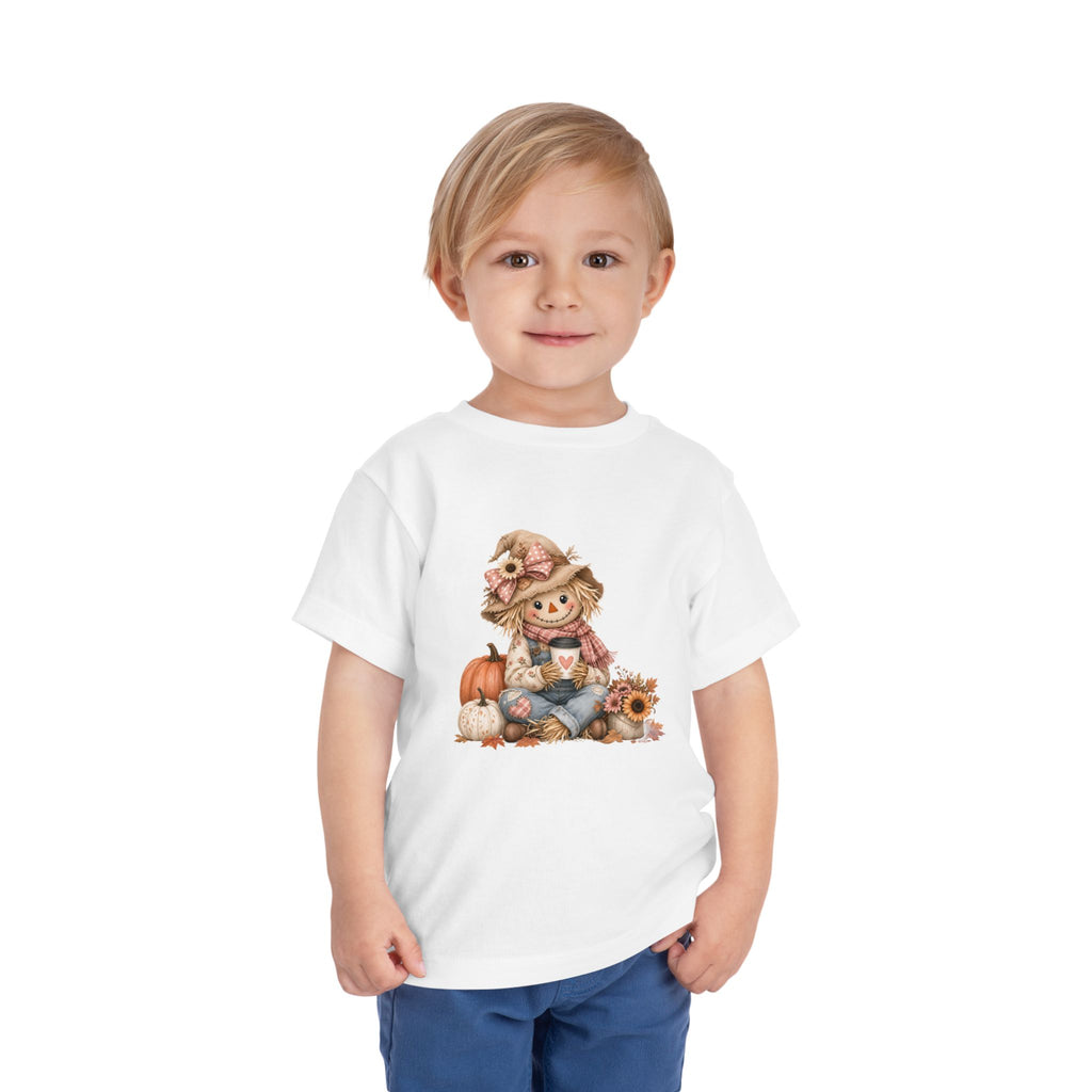 Toddler Tee — Autumn Scarecrow Pumpkin & Sunflower Fall Graphic