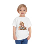Toddler Tee — Autumn Scarecrow Pumpkin & Sunflower Fall Graphic