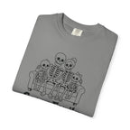 Scary Family Skeleton Tee — Halloween Orange Graphic T-Shirt